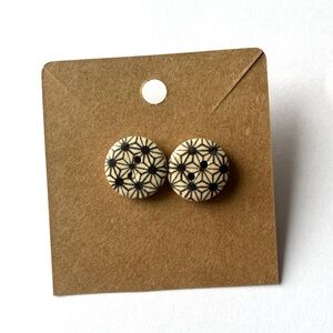 2/$15- Black and Cream Geometric Handmade Earrings